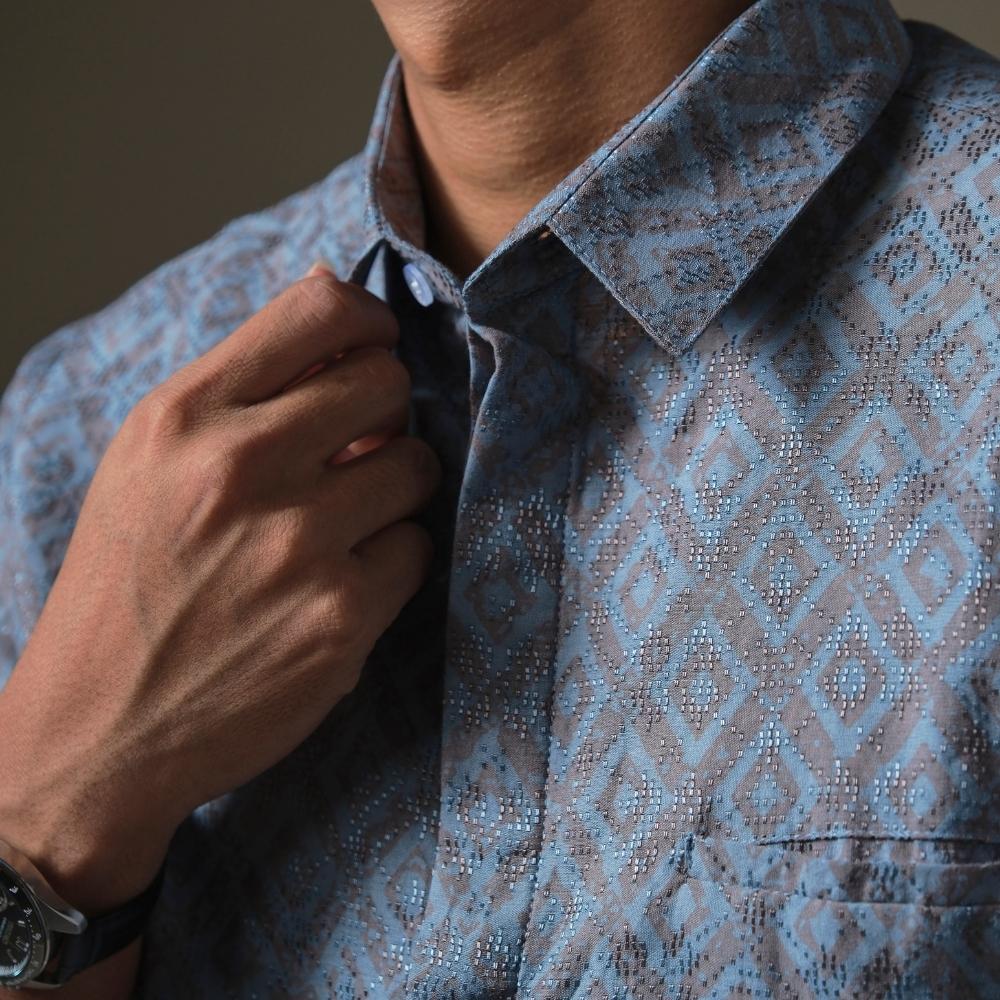 Firza - Mandalas Premium Men's Short Sleeve Batik Shirt