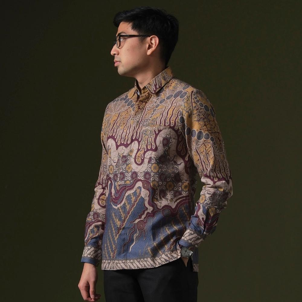 Firening - Mandalas Premium Men's Long Sleeve Batik Shirt