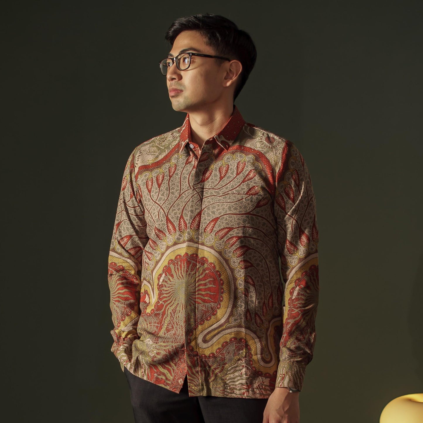 Marmor - Mandalas Premium Men's Long Sleeve Batik Shirt
