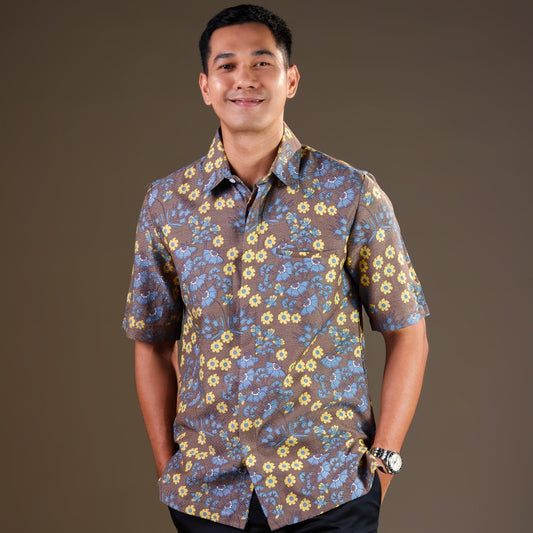 Sakuning - Mandalas Premium Men's Short Sleeve Batik Shirt