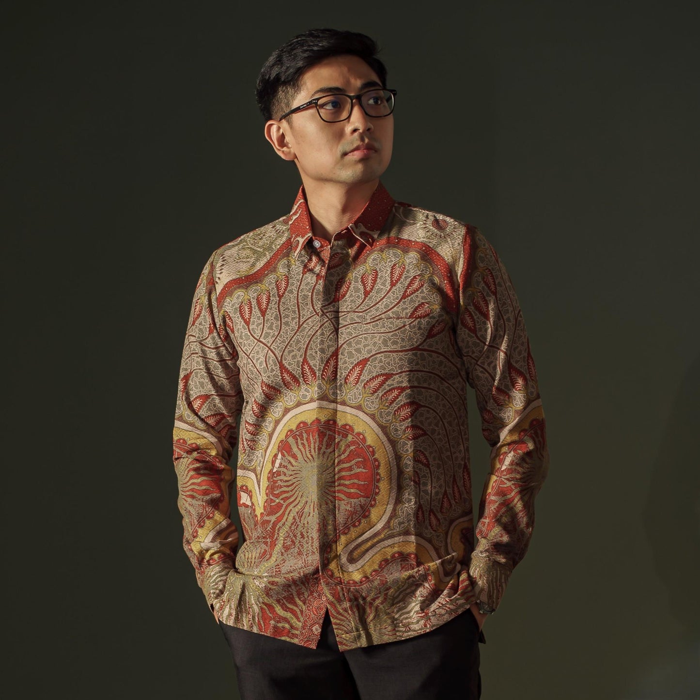 Marmor - Mandalas Premium Men's Long Sleeve Batik Shirt