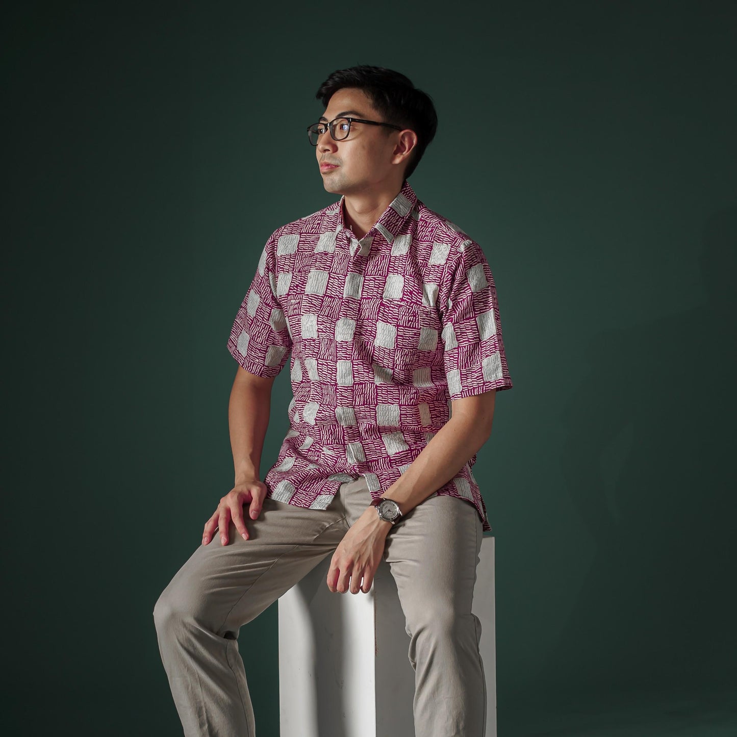 Hiero - Mandalas Premium Men's Short Sleeve Batik Shirt