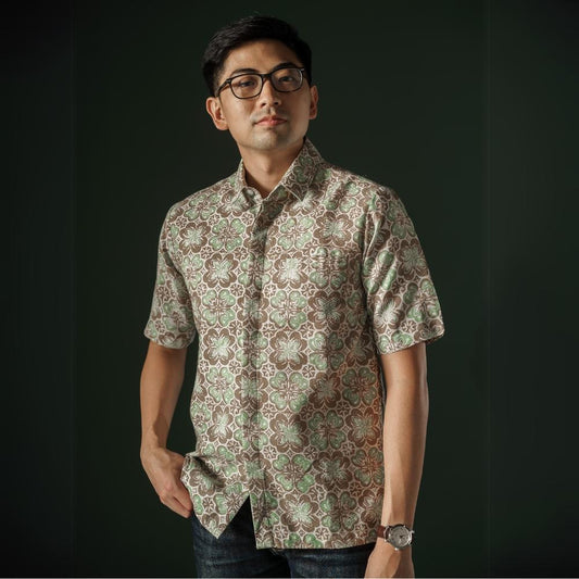 Ranium - Mandalas Premium Men's Short Sleeve Batik Shirt