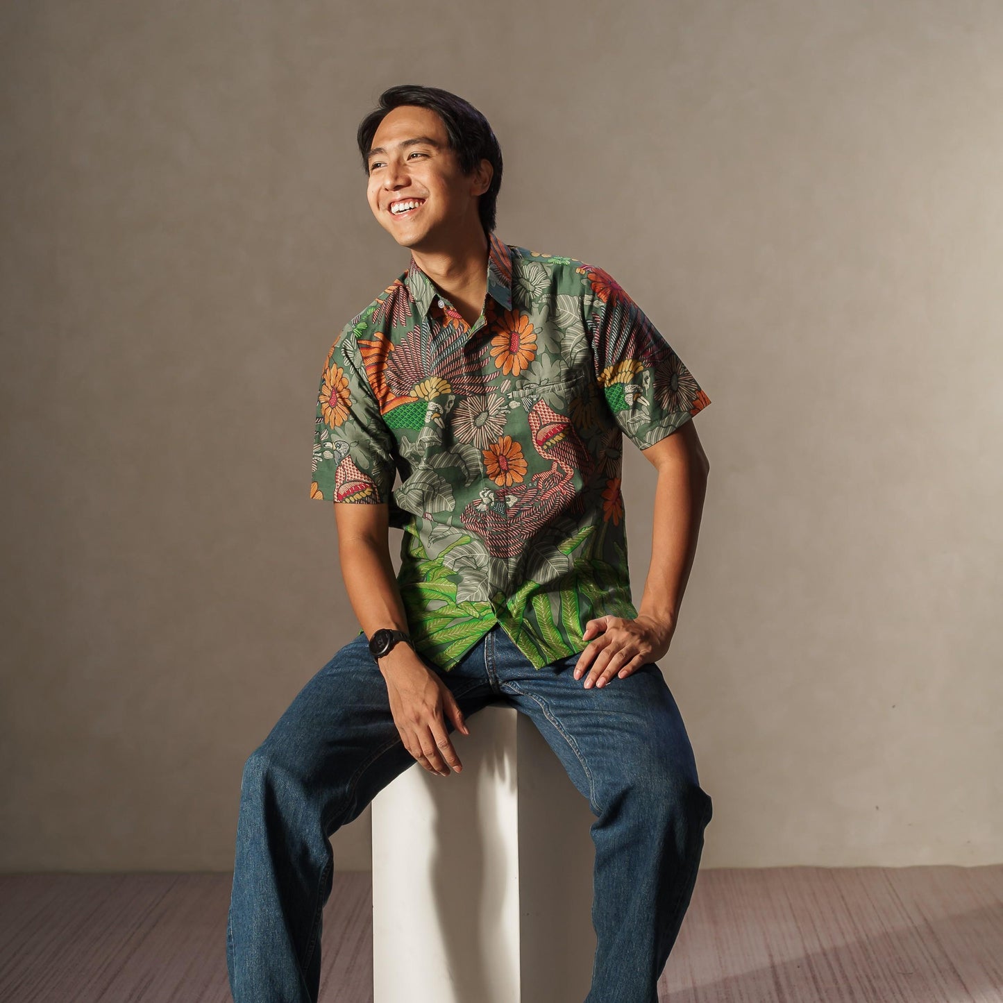 Rangjo - Mandalas Premium Men's Short Sleeve Batik Shirt