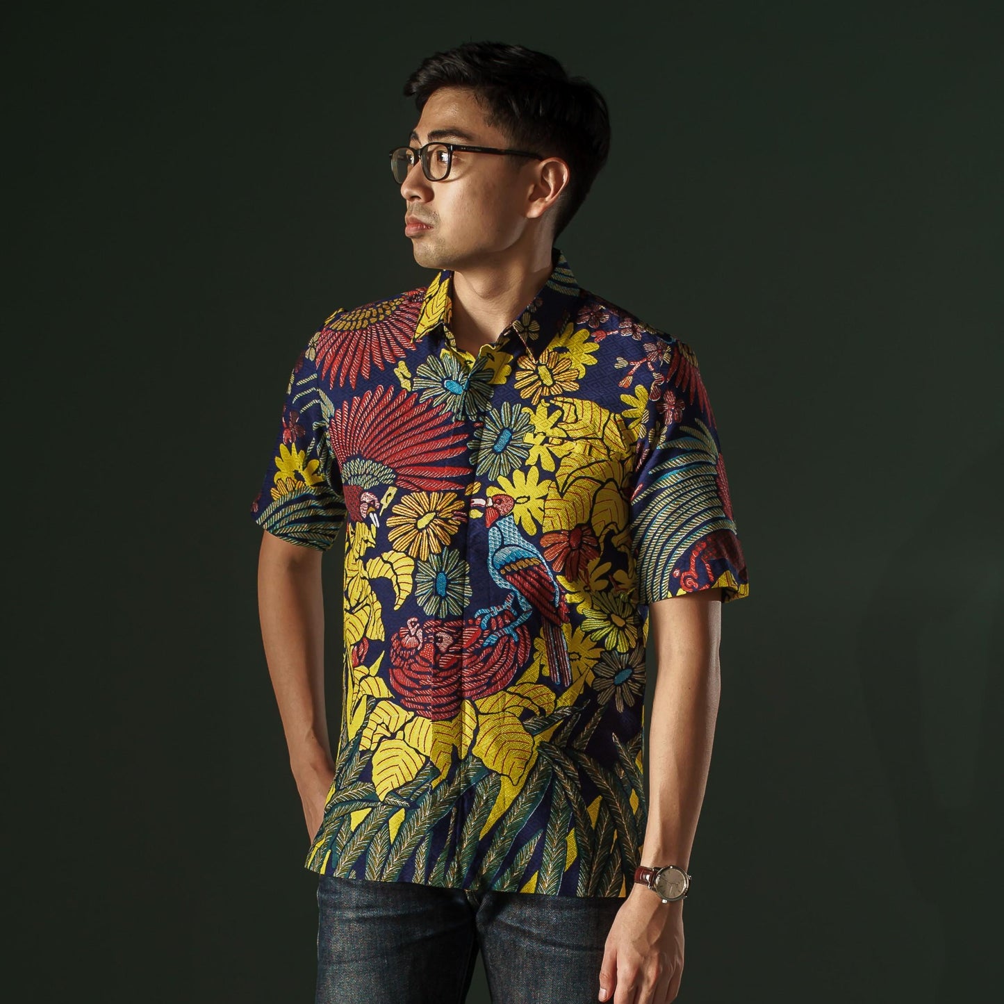 Rangbu - Mandalas Premium Men's Short Sleeve Batik Shirt