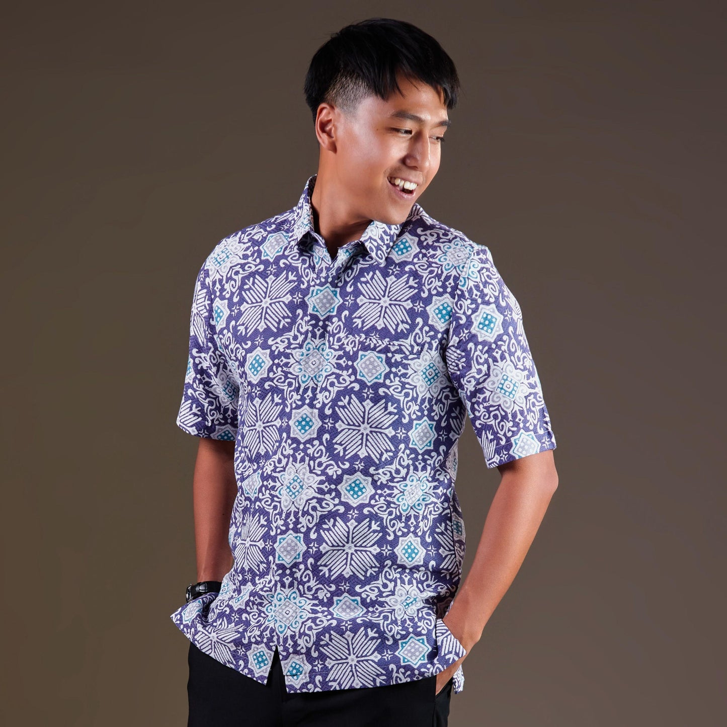 Edur - Mandalas Premium Men's Short Sleeve Batik Shirt