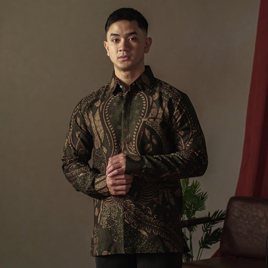 Tritasan - Mandalas Premium Men's Long Sleeve Batik Shirt