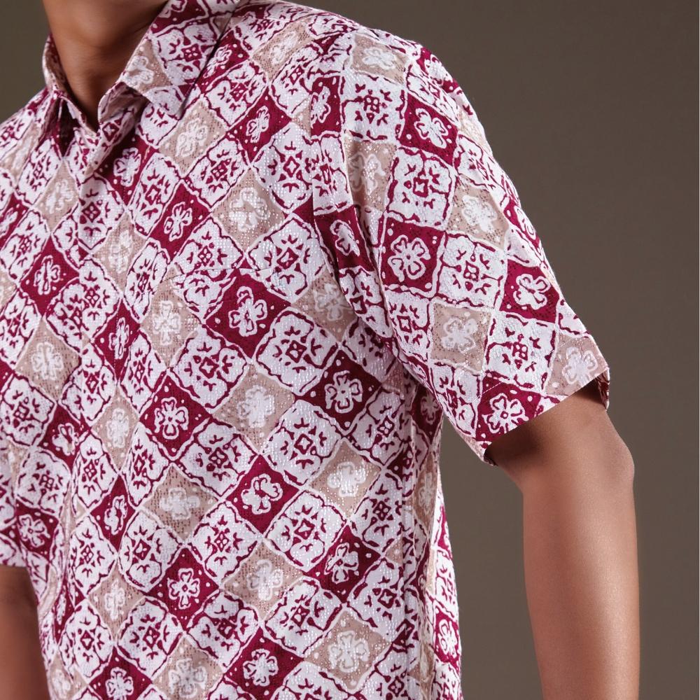 Savino - Mandalas Premium Men's Short Sleeve Batik Shirt