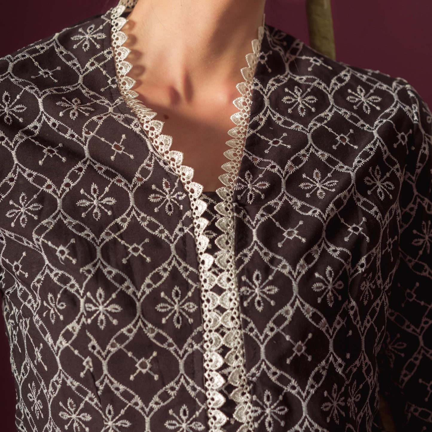 Celina Long Sleeve - Mandalas Women's Kebaya Top Modern Embroidered Cotton Outer