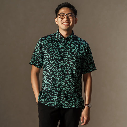 Megatos - Mandalas Premium Men's Short Sleeve Batik Shirt