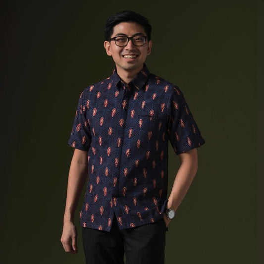 Pushan - Mandalas Premium Men's Short Sleeve Batik Shirt