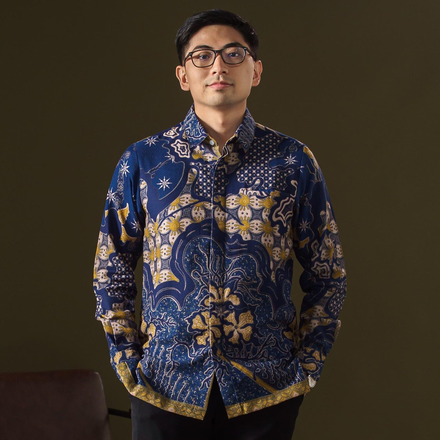 Semilir - Mandalas Premium Men's Long Sleeve Batik Shirt