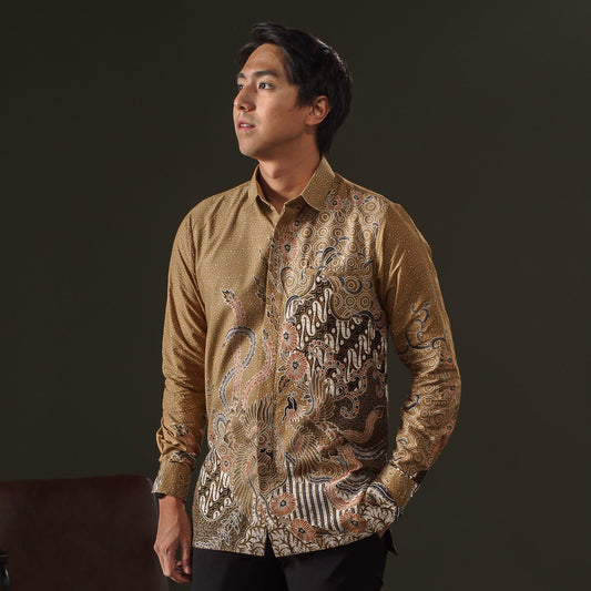 Tojaya - Mandalas Premium Men's Long Sleeve Batik Shirt