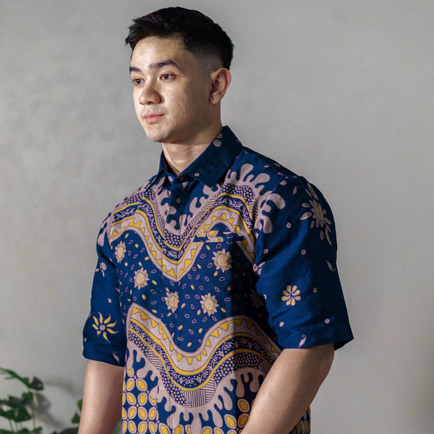 Eclipse - Mandalas Premium Men's Short Sleeve Batik Shirt