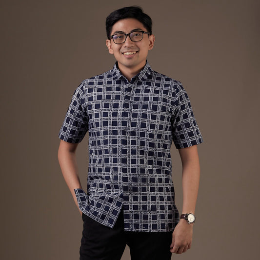 Rajutan - Mandalas Kemeja Batik Pria Premium Lengan Pendek