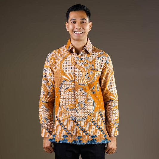 Meirine - Mandalas Premium Men's Long Sleeve Batik Shirt