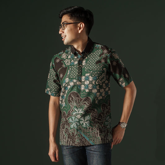 Esmera - Mandalas Premium Men's Short Sleeve Batik Shirt