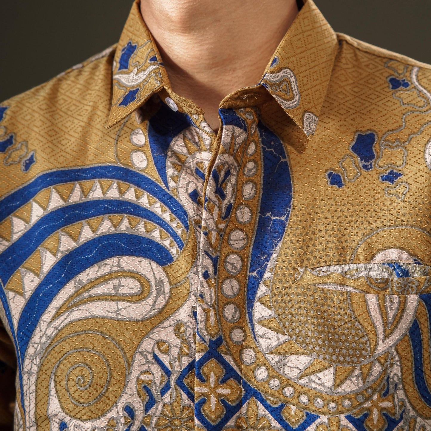 Karika - Mandalas Premium Men's Long Sleeve Batik Shirt