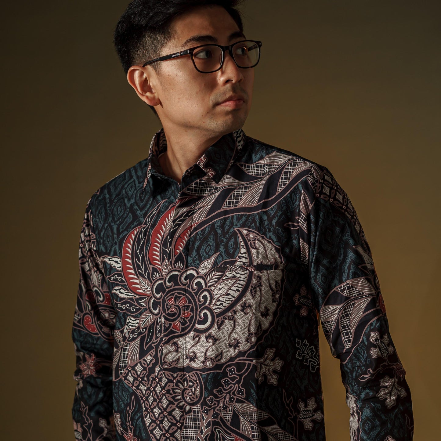 Angsabu - Mandalas Premium Men's Long Sleeve Batik Shirt