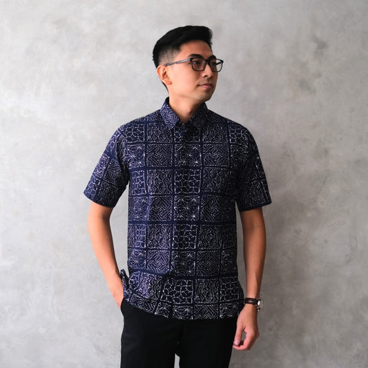 Wakaru - Mandalas Premium Men's Short Sleeve Batik Shirt