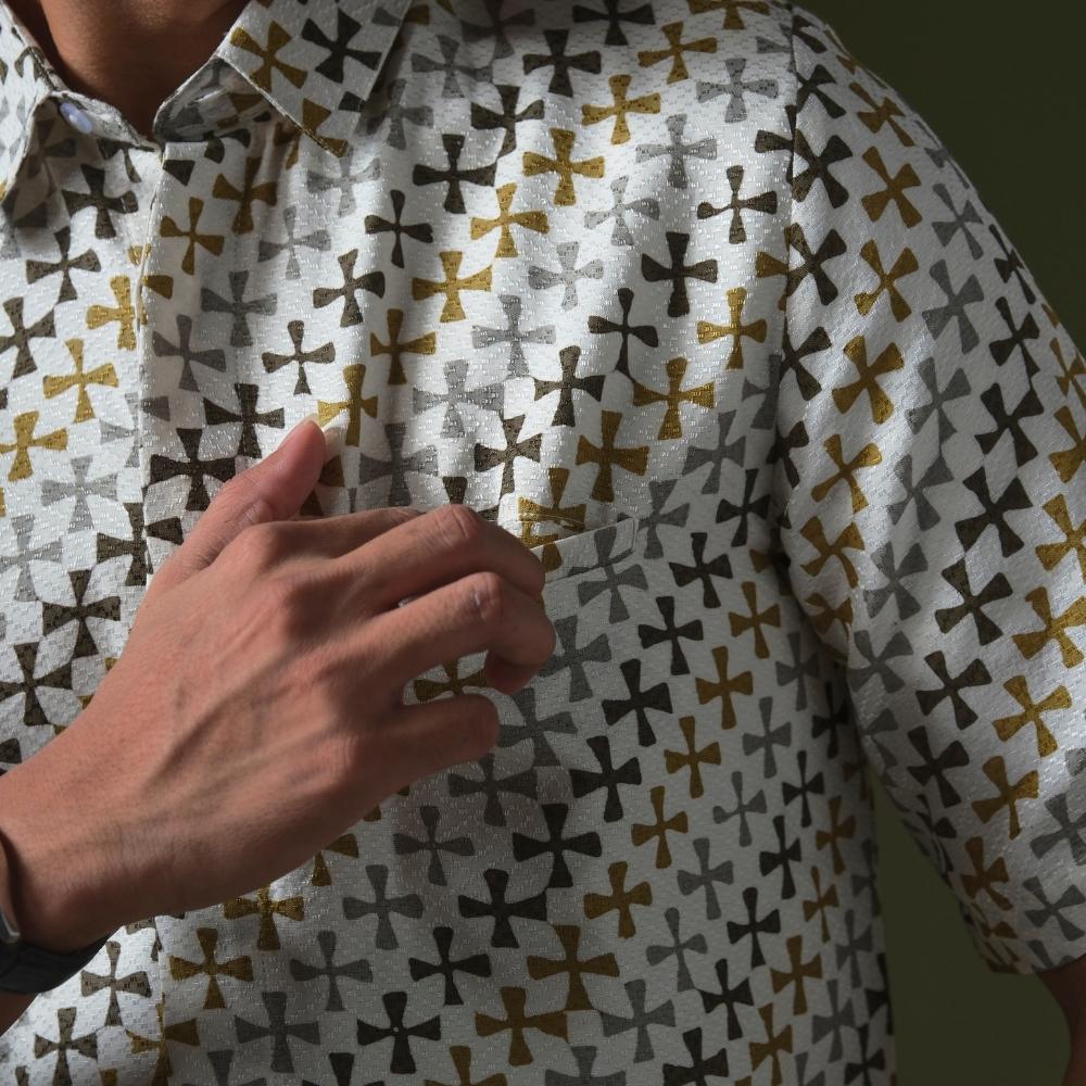 Motteo - Mandalas Premium Men's Short Sleeve Batik Shirt