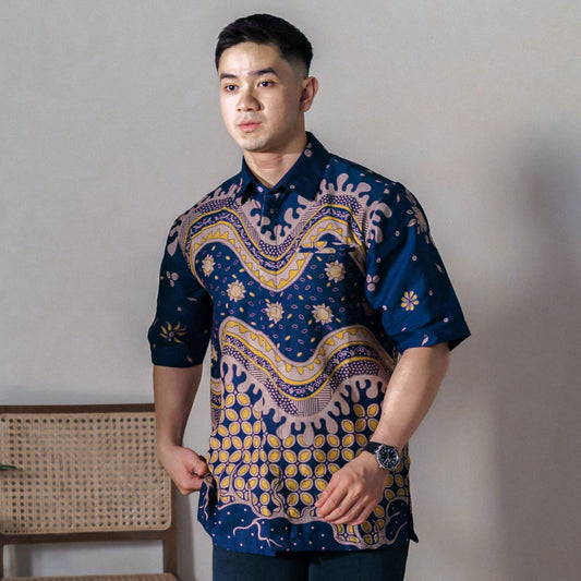Eclipse - Mandalas Premium Men's Short Sleeve Batik Shirt