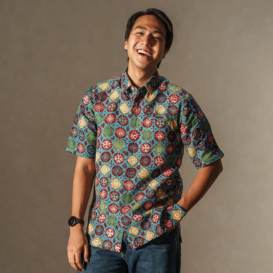 Barata - Mandalas Premium Men's Short Sleeve Batik Shirt