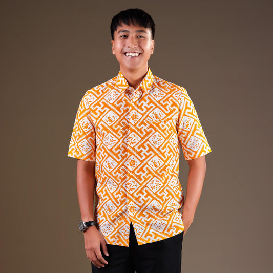 Romanye - Mandalas Premium Men's Short Sleeve Batik Shirt