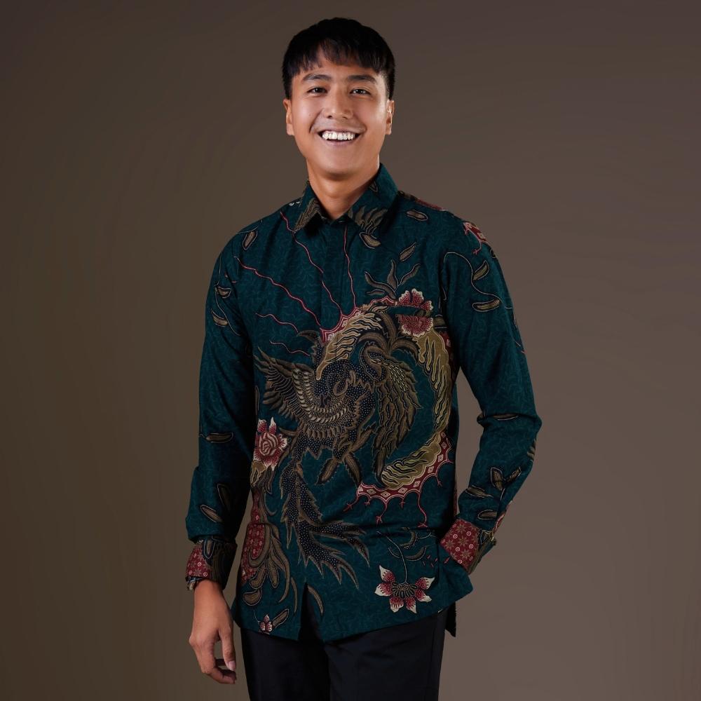 Grande - Mandalas Premium Men's Long Sleeve Batik Shirt