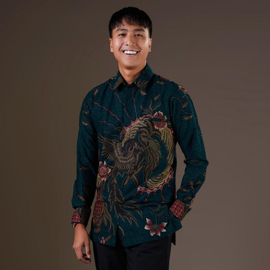 Grande - Mandalas Premium Men's Long Sleeve Batik Shirt