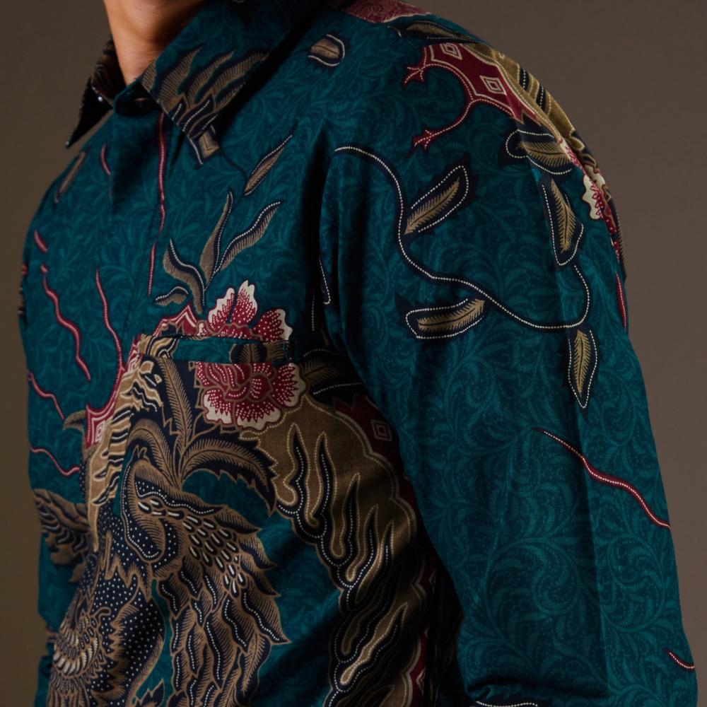 Grande - Mandalas Premium Men's Long Sleeve Batik Shirt