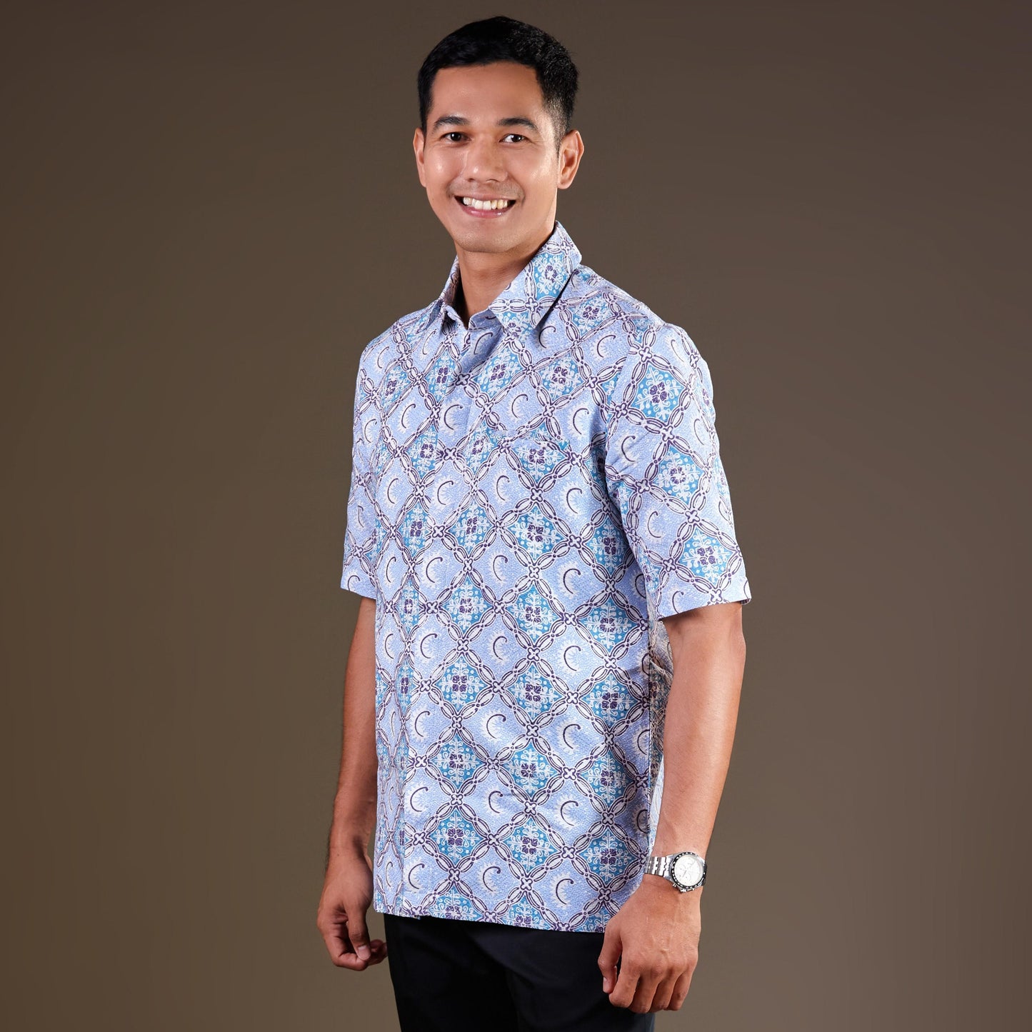 Poslen - Mandalas Premium Men's Short Sleeve Batik Shirt