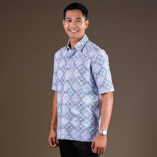 Poslen - Mandalas Premium Men's Short Sleeve Batik Shirt