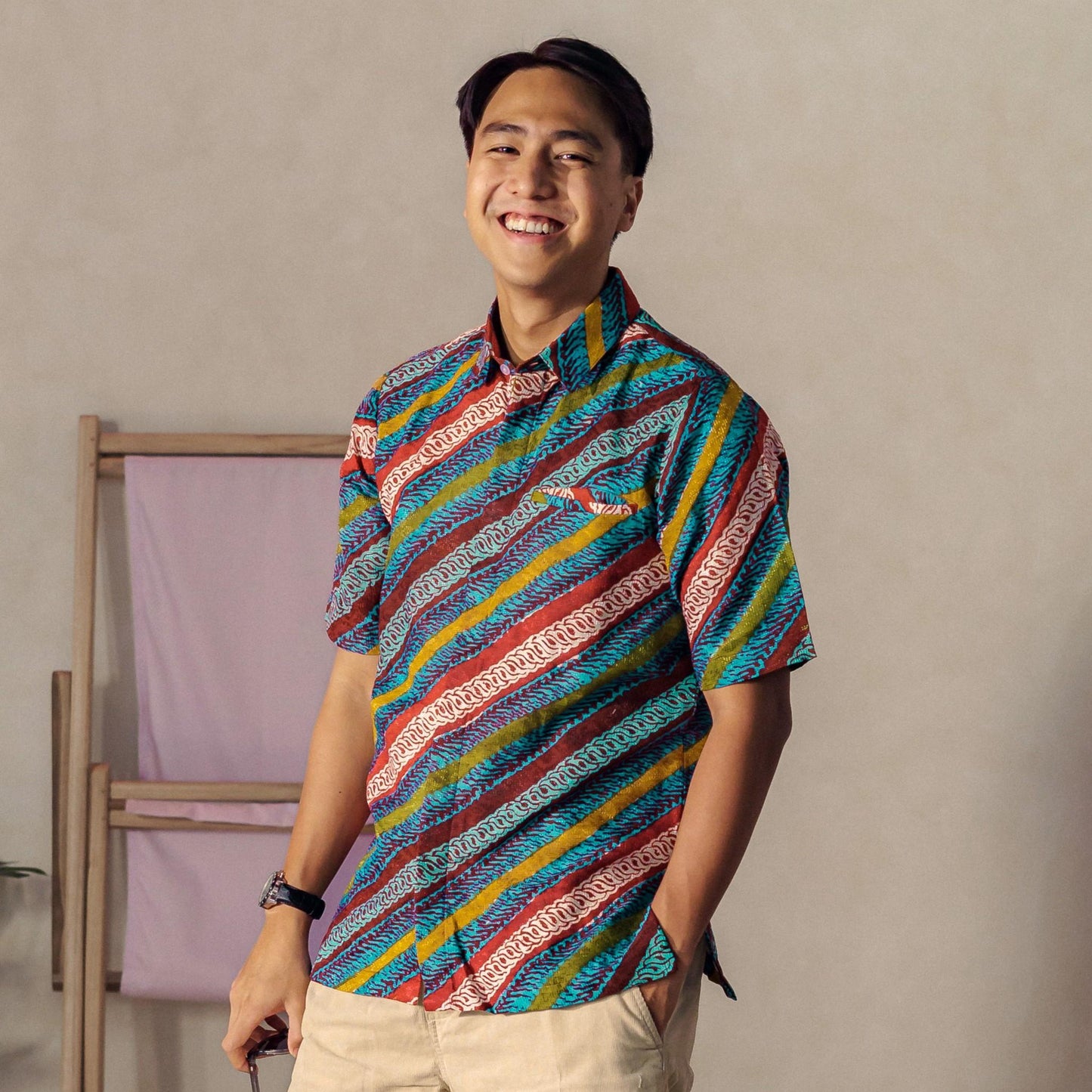 Danura - Mandalas Premium Men's Short Sleeve Batik Shirt
