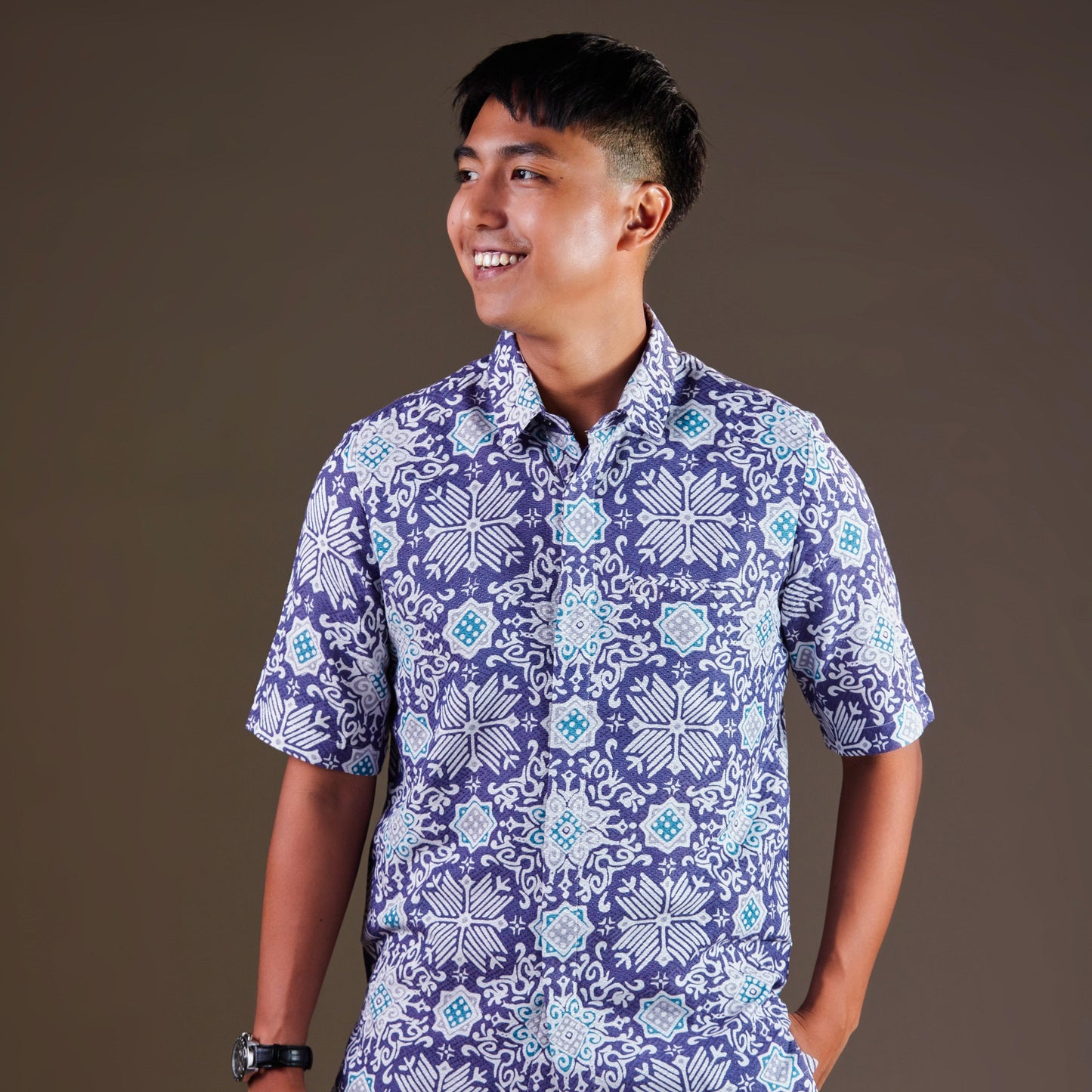 Edur - Mandalas Premium Men's Short Sleeve Batik Shirt