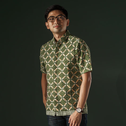 Karsa - Mandalas Premium Men's Short Sleeve Batik Shirt