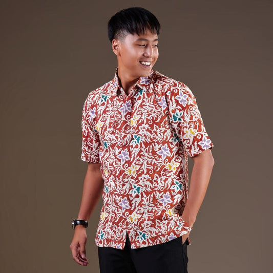 Autum - Mandalas Premium Men's Short Sleeve Batik Shirt