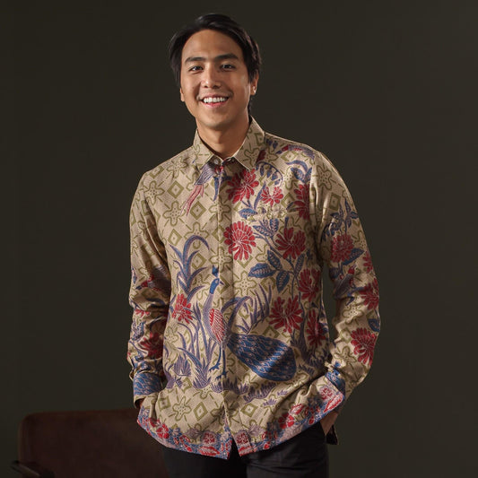 Coreta - Mandalas Premium Men's Long Sleeve Batik Shirt