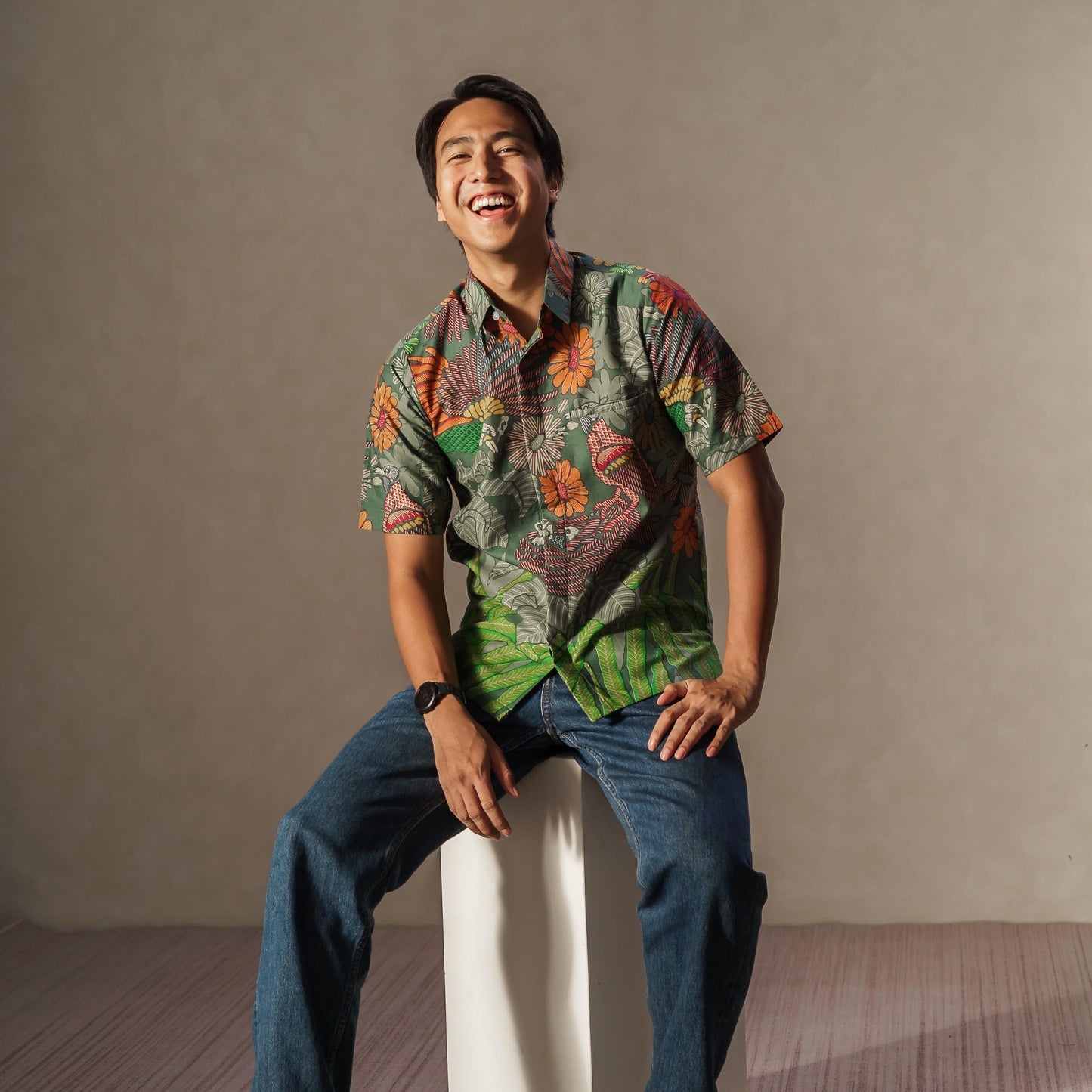 Rangjo - Mandalas Premium Men's Short Sleeve Batik Shirt
