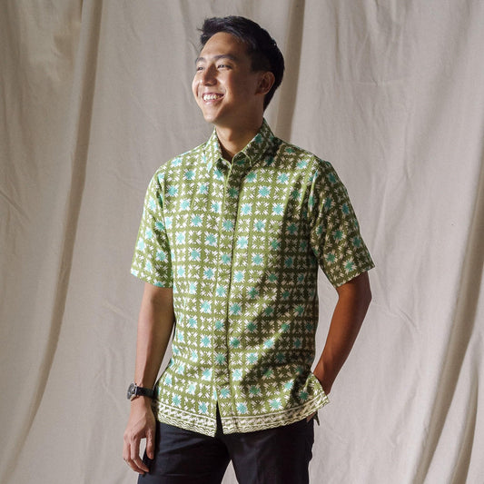 Astero - Mandalas Premium Men's Short Sleeve Batik Shirt