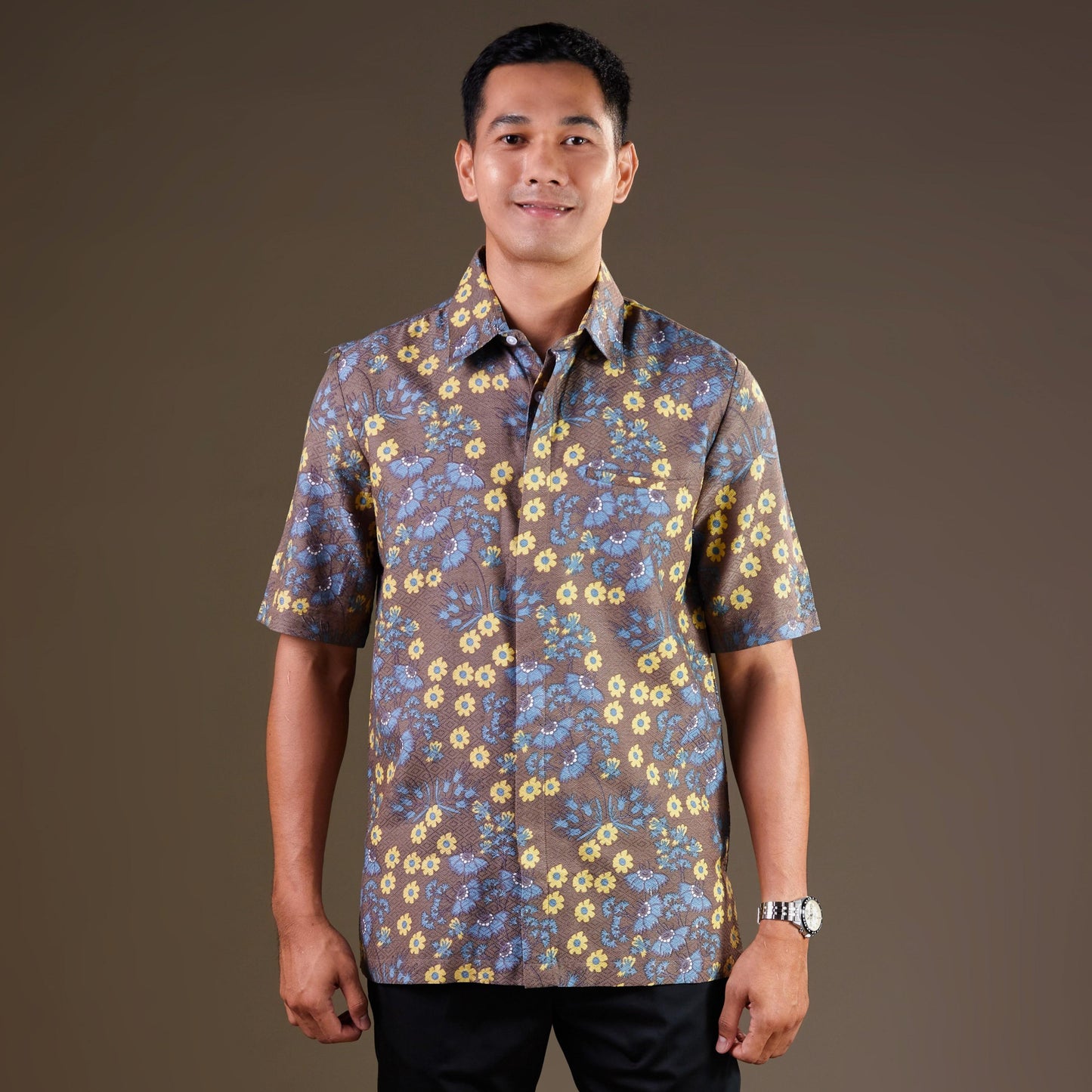 Sakuning - Mandalas Premium Men's Short Sleeve Batik Shirt