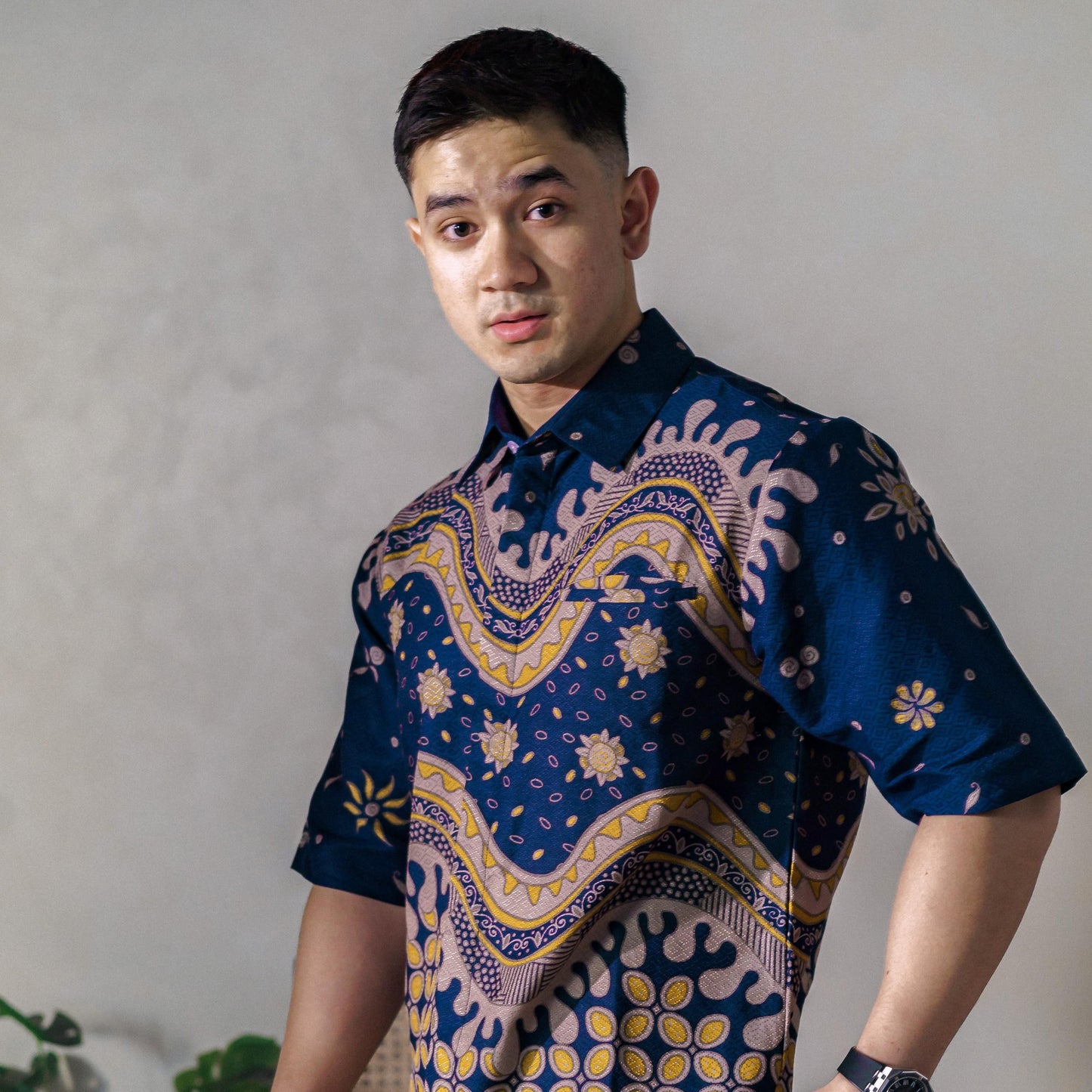 Eclipse - Mandalas Premium Men's Short Sleeve Batik Shirt