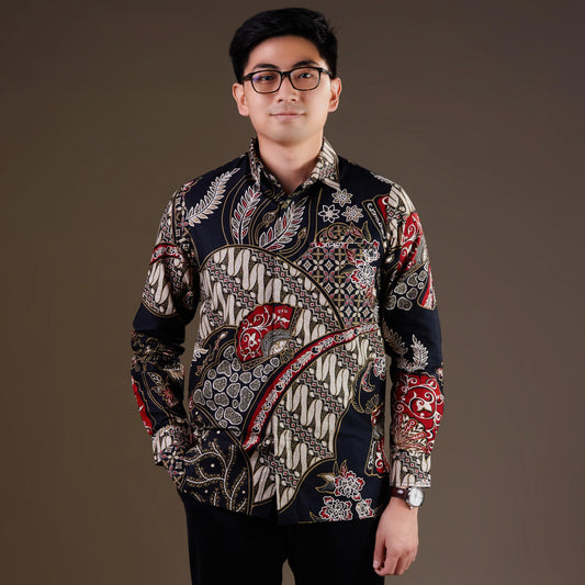Sencha - Mandalas Premium Men's Long Sleeve Batik Shirt