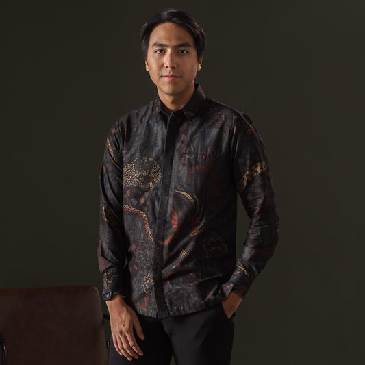 Seidon - Mandalas Premium Men's Long Sleeve Batik Shirt