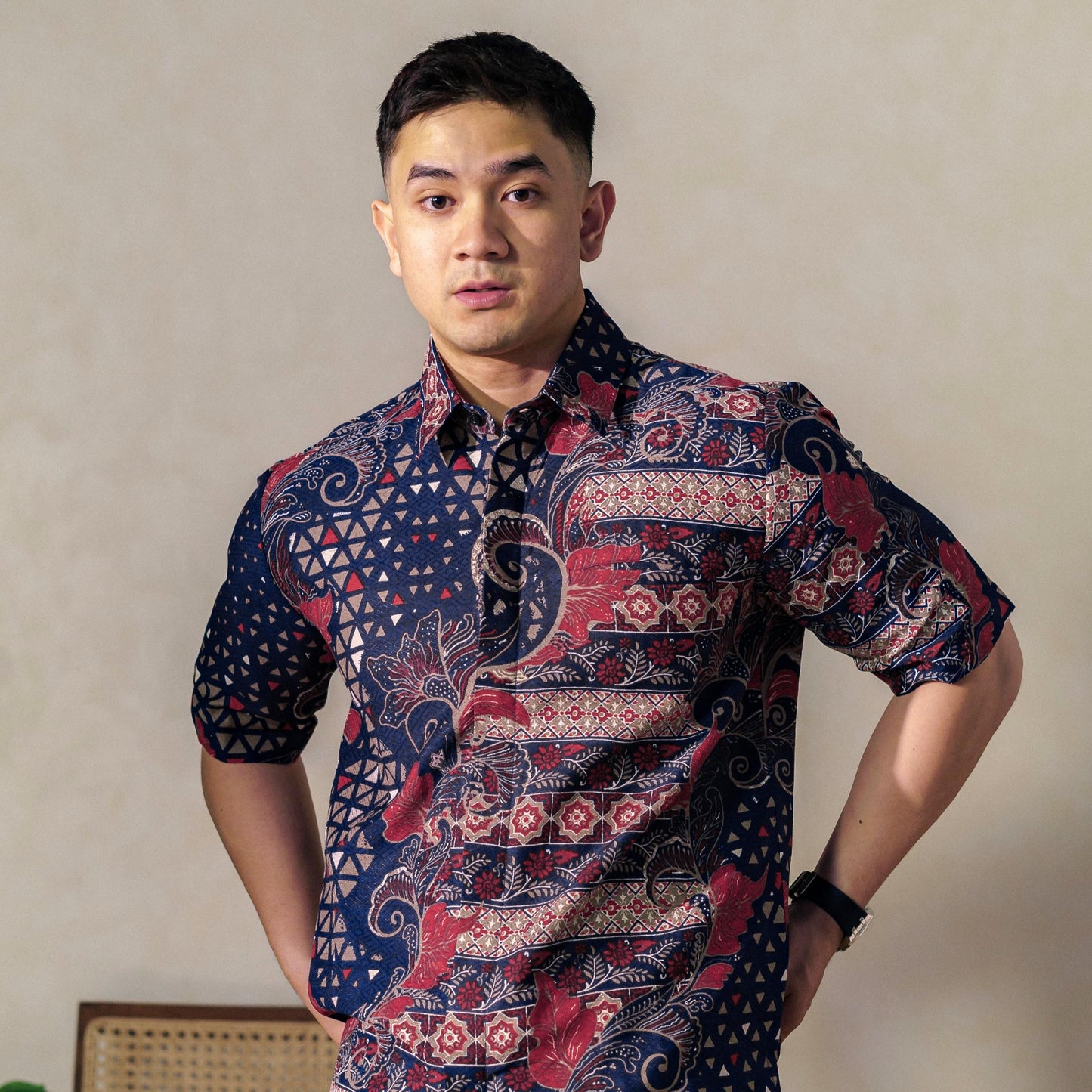 Ocean - Mandalas Premium Men's Short Sleeve Batik Shirt