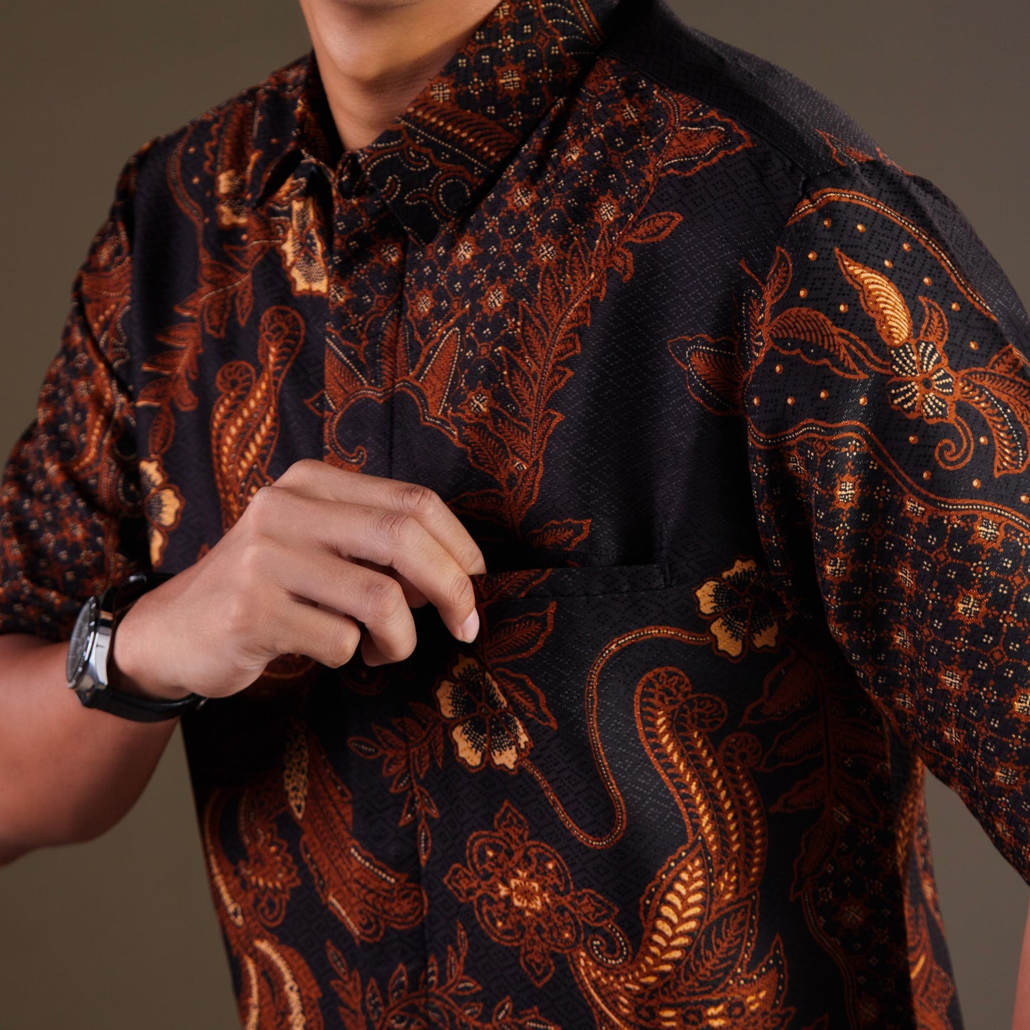 Sangkala - Mandalas Premium Men's Short Sleeve Batik Shirt