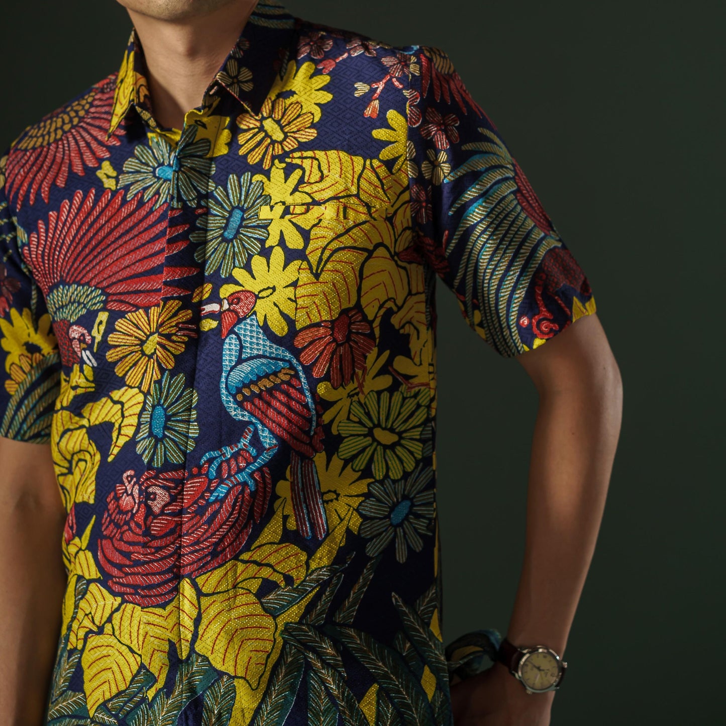 Rangbu - Mandalas Premium Men's Short Sleeve Batik Shirt