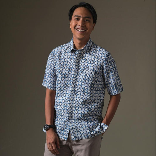 Vedika - Mandalas Premium Men's Short Sleeve Batik Shirt