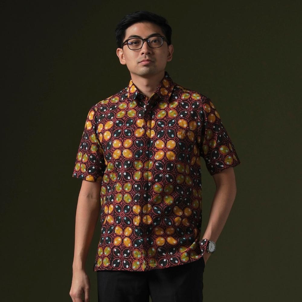 Panca - Mandalas Premium Men's Short Sleeve Batik Shirt