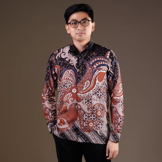 Yumaju - Mandalas Premium Men's Long Sleeve Batik Shirt